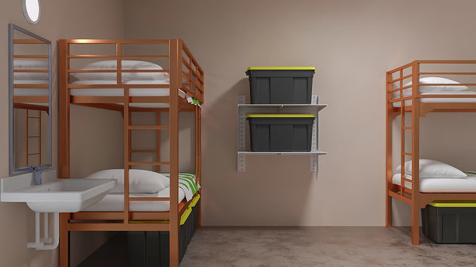 Homeless Shelter Interior 3D model 2