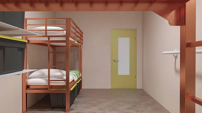 Homeless Shelter Interior 3D model 3
