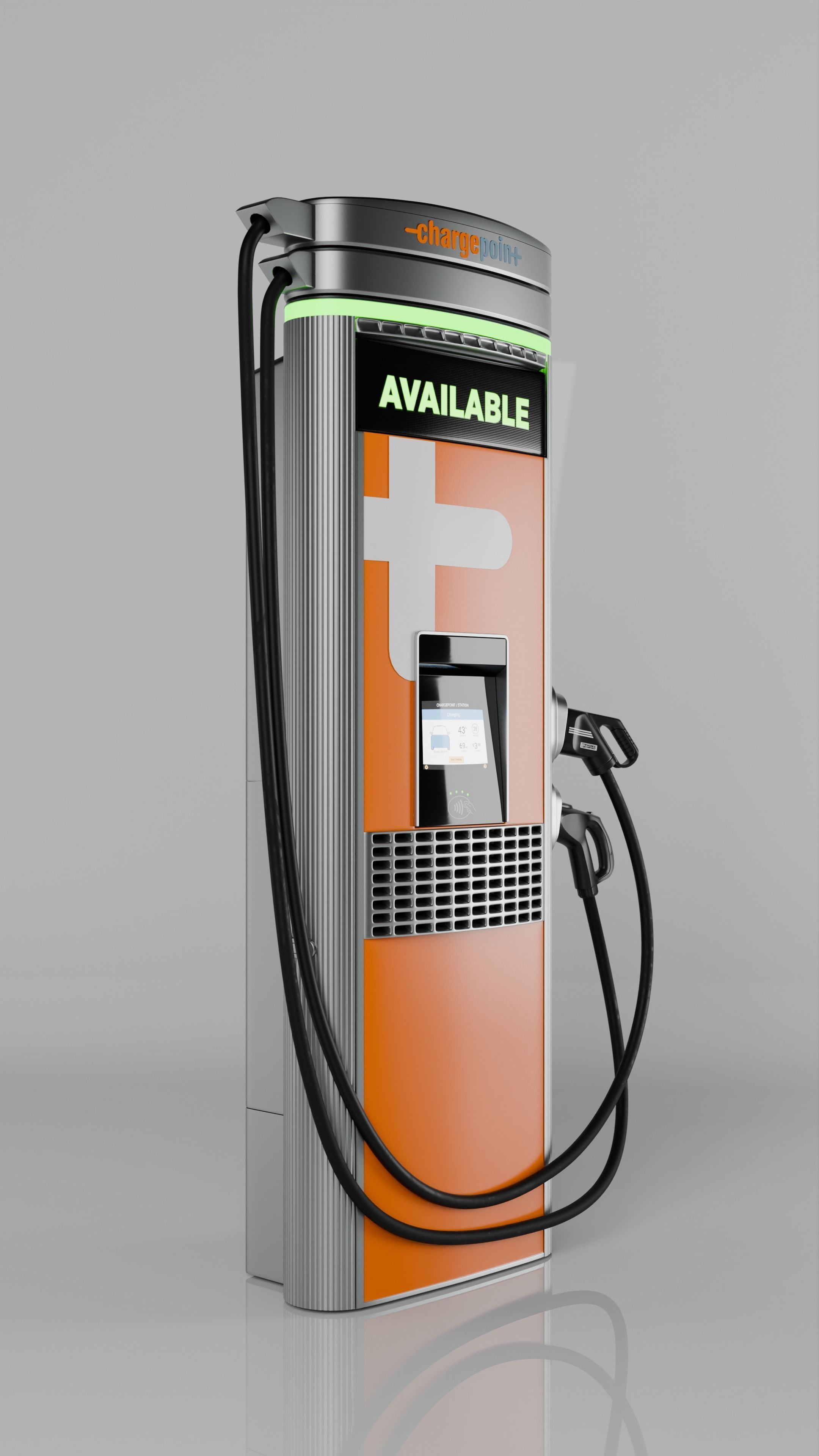 Electric Vehicle ChargePoint Express 250 station 3D model_2