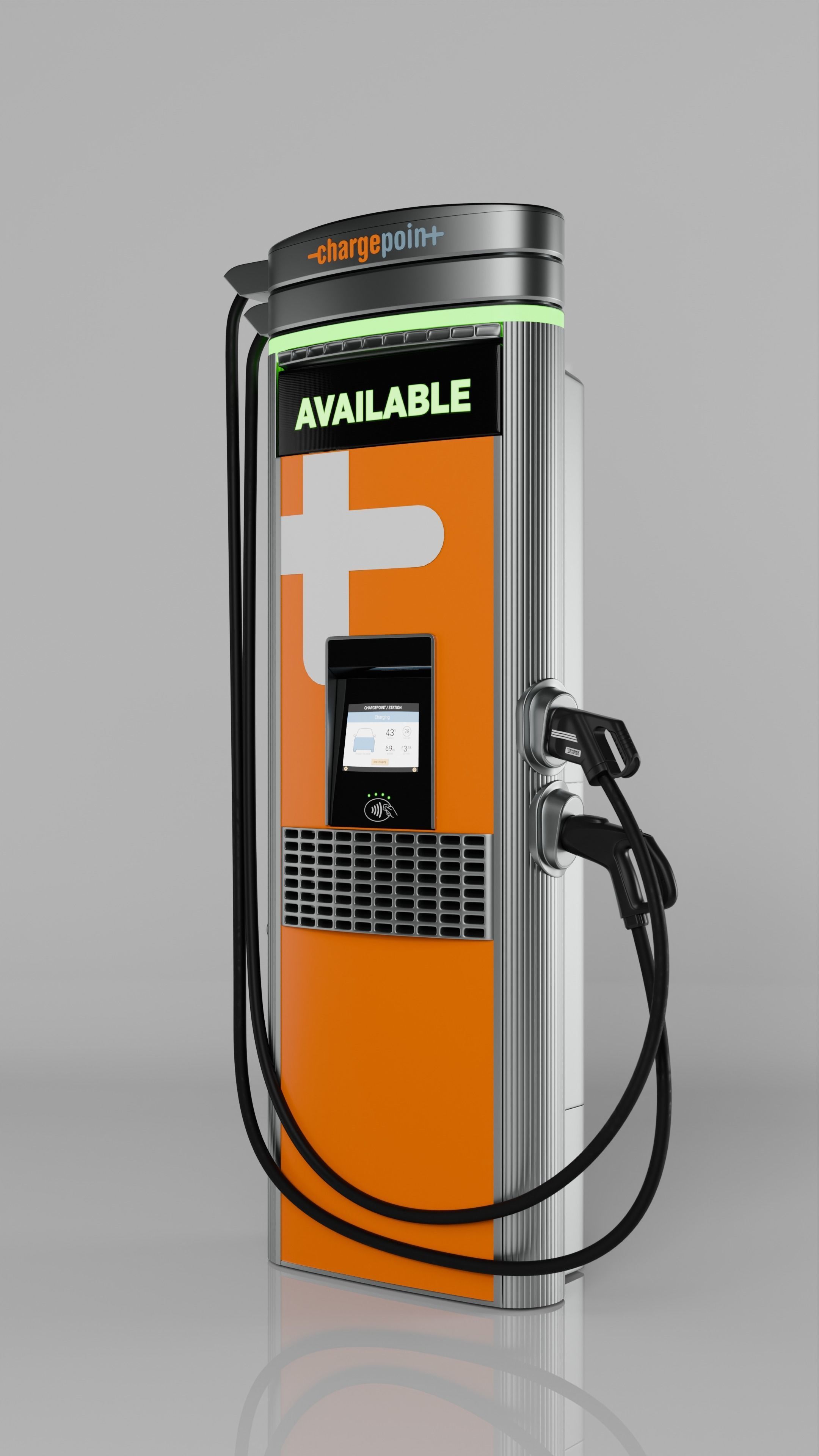 Electric Vehicle ChargePoint Express 250 station 3D model_3