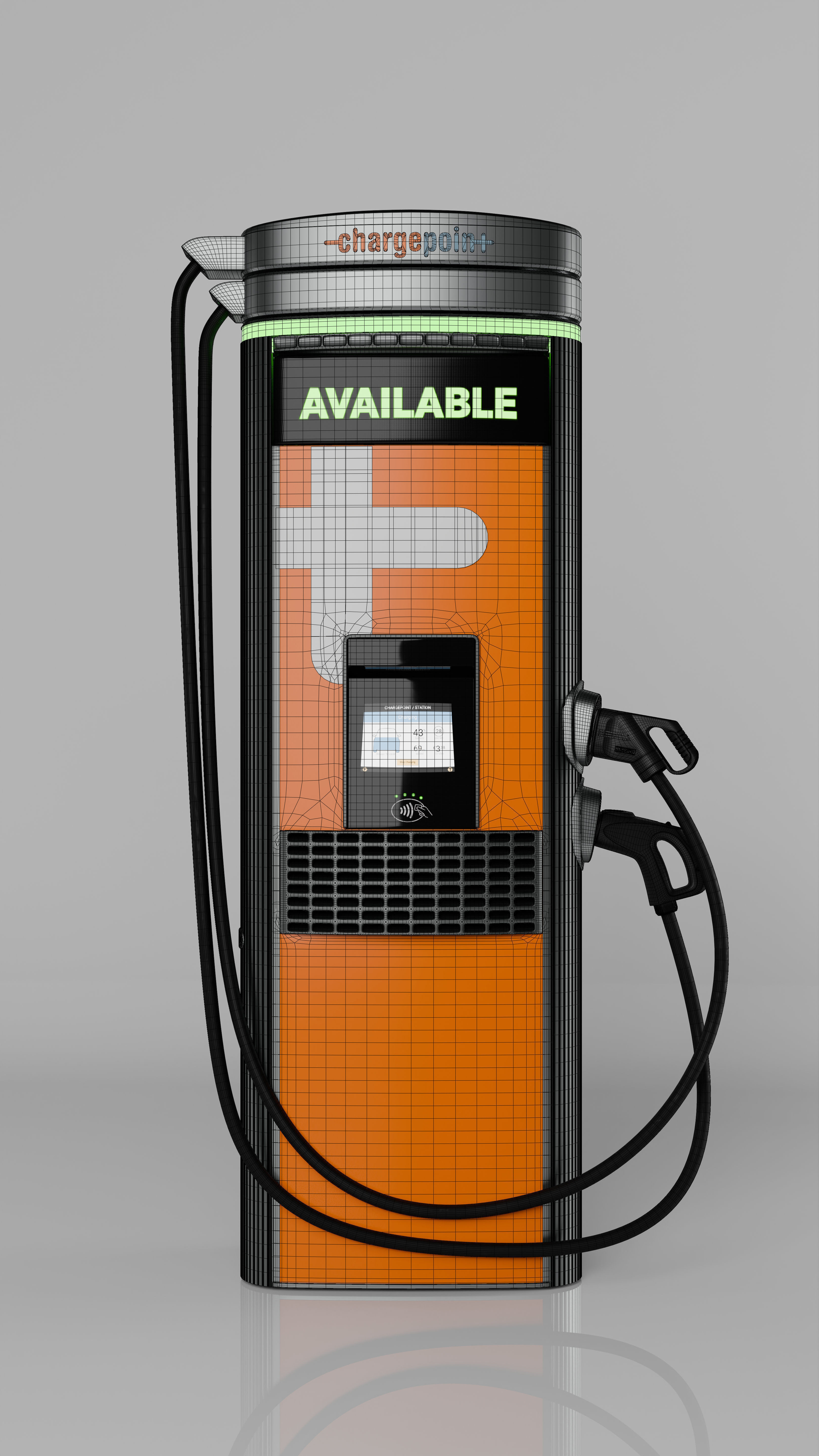Electric Vehicle ChargePoint Express 250 station 3D model_5