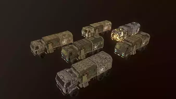 Radar Truck Low-poly 3D model