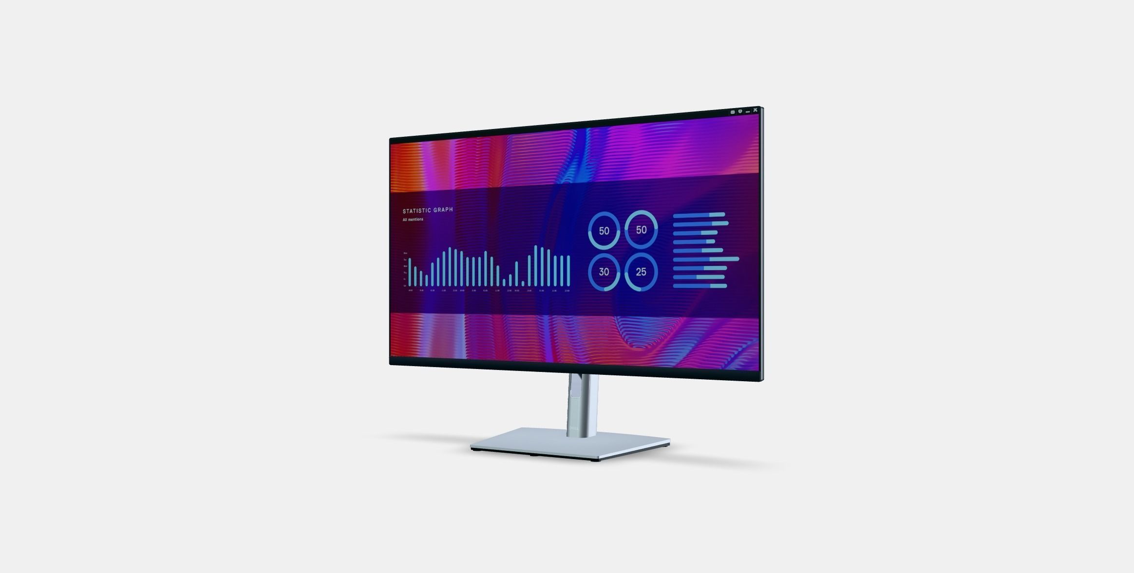 315 Dell P3223DE Professional Low-poly 3D model_11