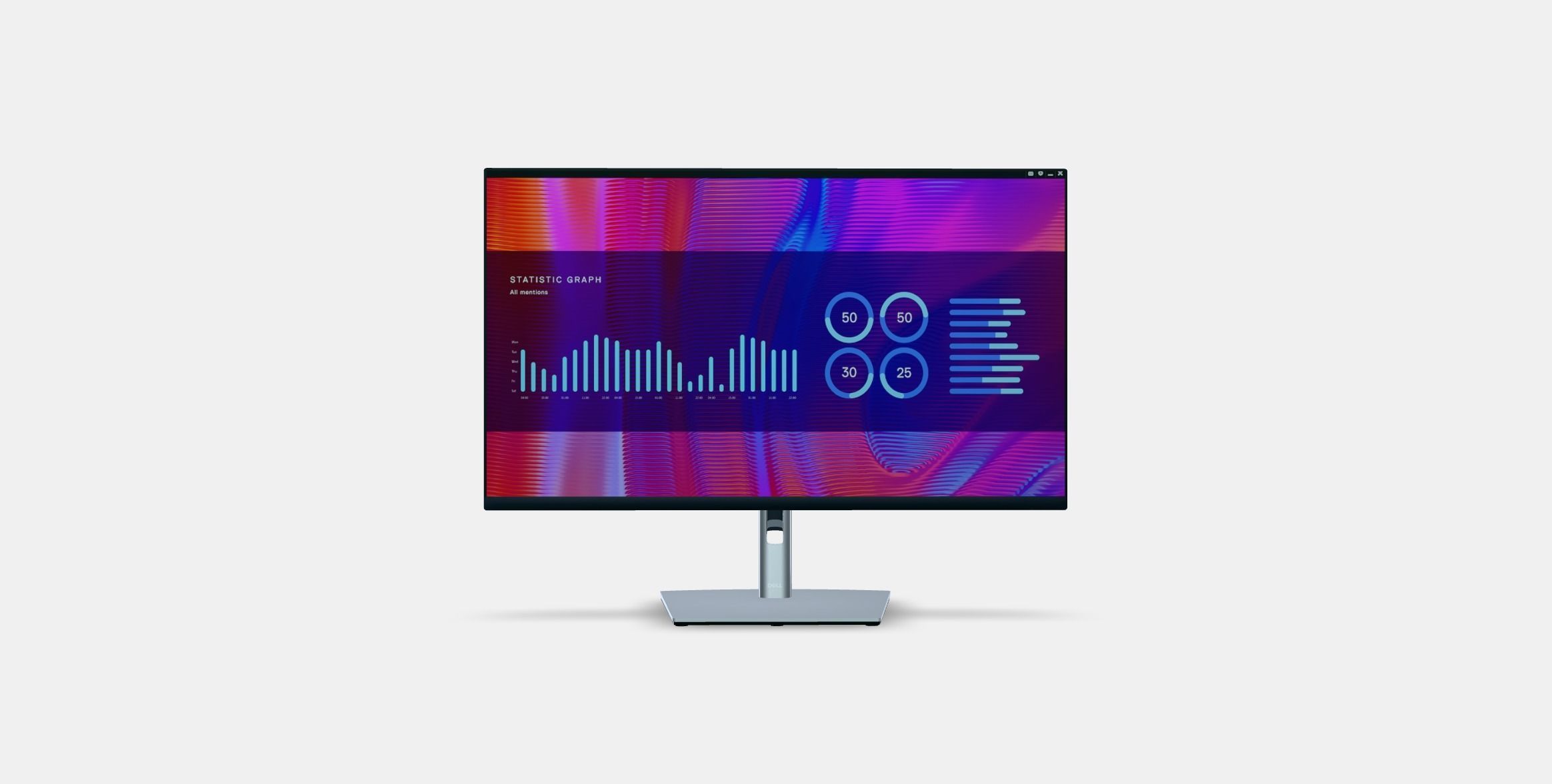 315 Dell P3223DE Professional Low-poly 3D model_10