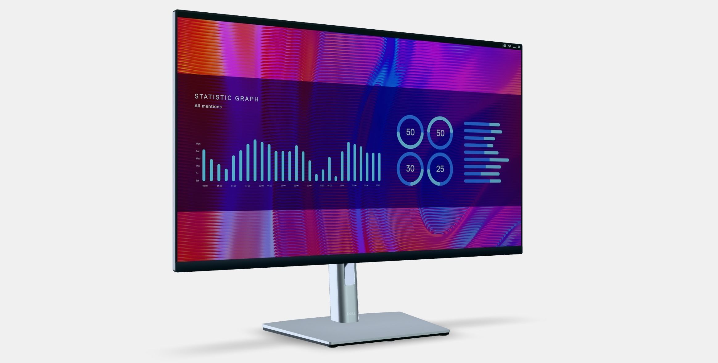 315 Dell P3223DE Professional Low-poly 3D model_9