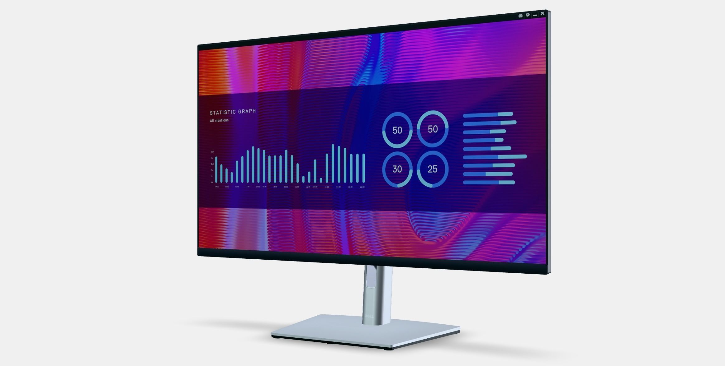 315 Dell P3223DE Professional Low-poly 3D model_12