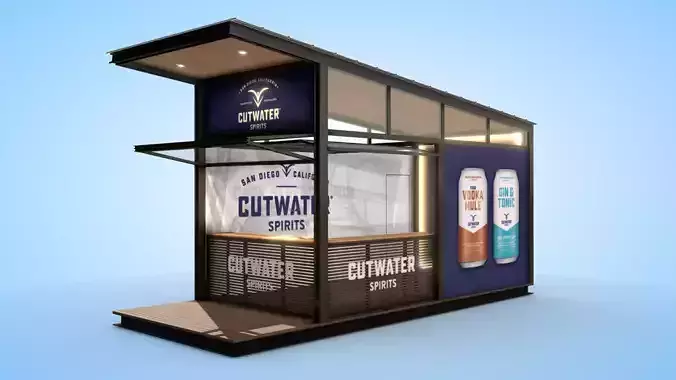 CABINE STAND STALL MARKET DESIGN STORE OUTDOOR FURNITURE  Low-poly 3D model
