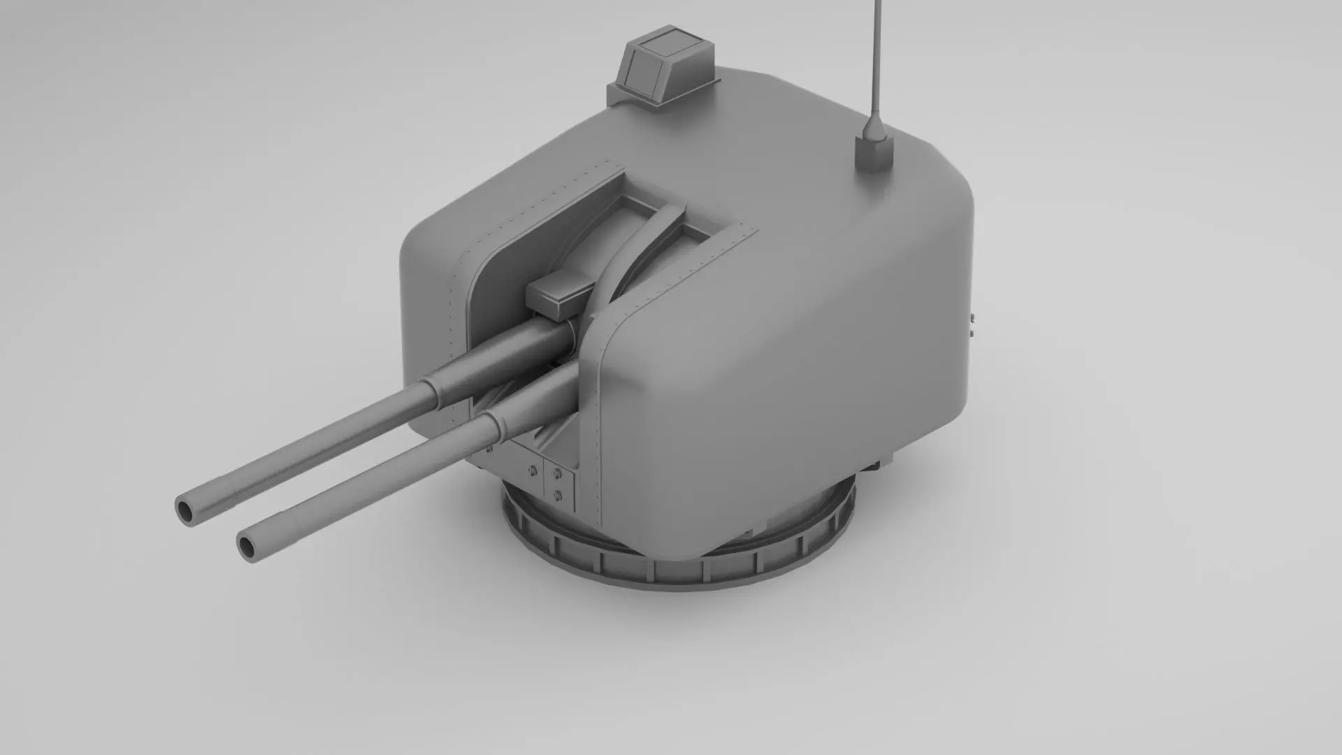 4 5 inch - 114mm QF Mark V Twin Naval Gun 3D model