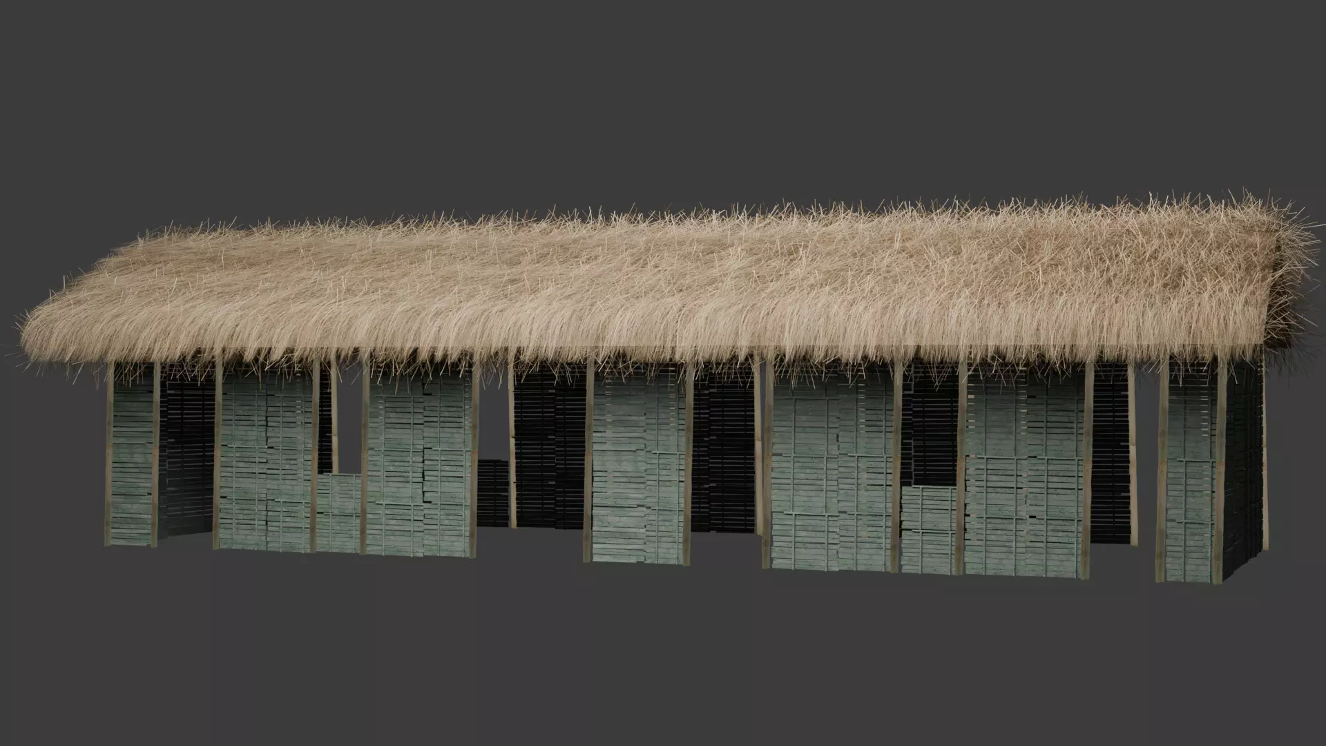 Strawhouse V1 Blender 3D model_0