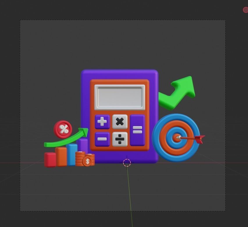 Investment 3d Illustration  Icon Pack 3D model_11