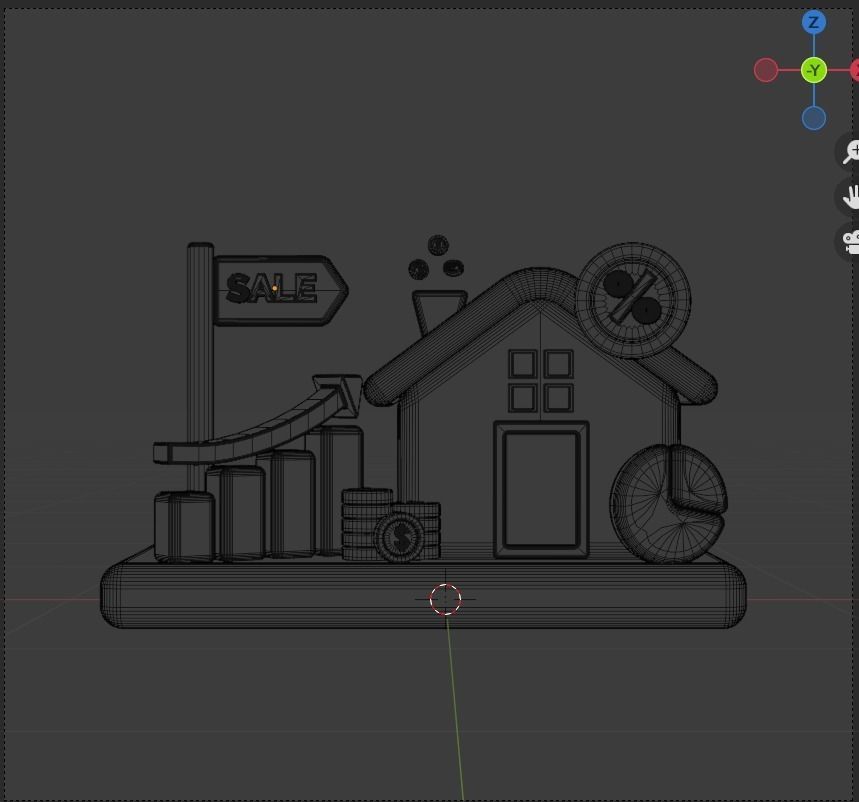 Investment 3d Illustration  Icon Pack 3D model_64