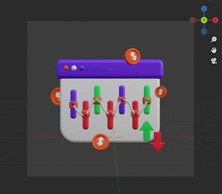 Investment 3d Illustration  Icon Pack 3D model_45