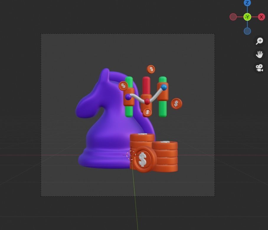 Investment 3d Illustration  Icon Pack 3D model_51