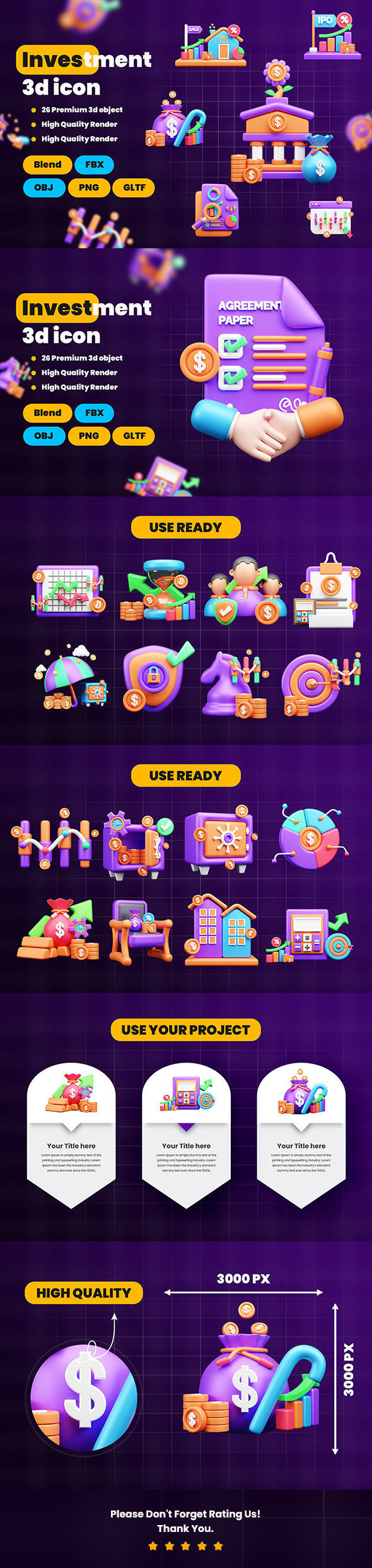 Investment 3d Illustration  Icon Pack 3D model_66