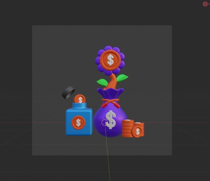 Investment 3d Illustration  Icon Pack 3D model_7