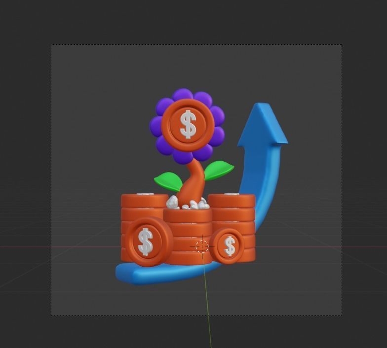 Investment 3d Illustration  Icon Pack 3D model_9