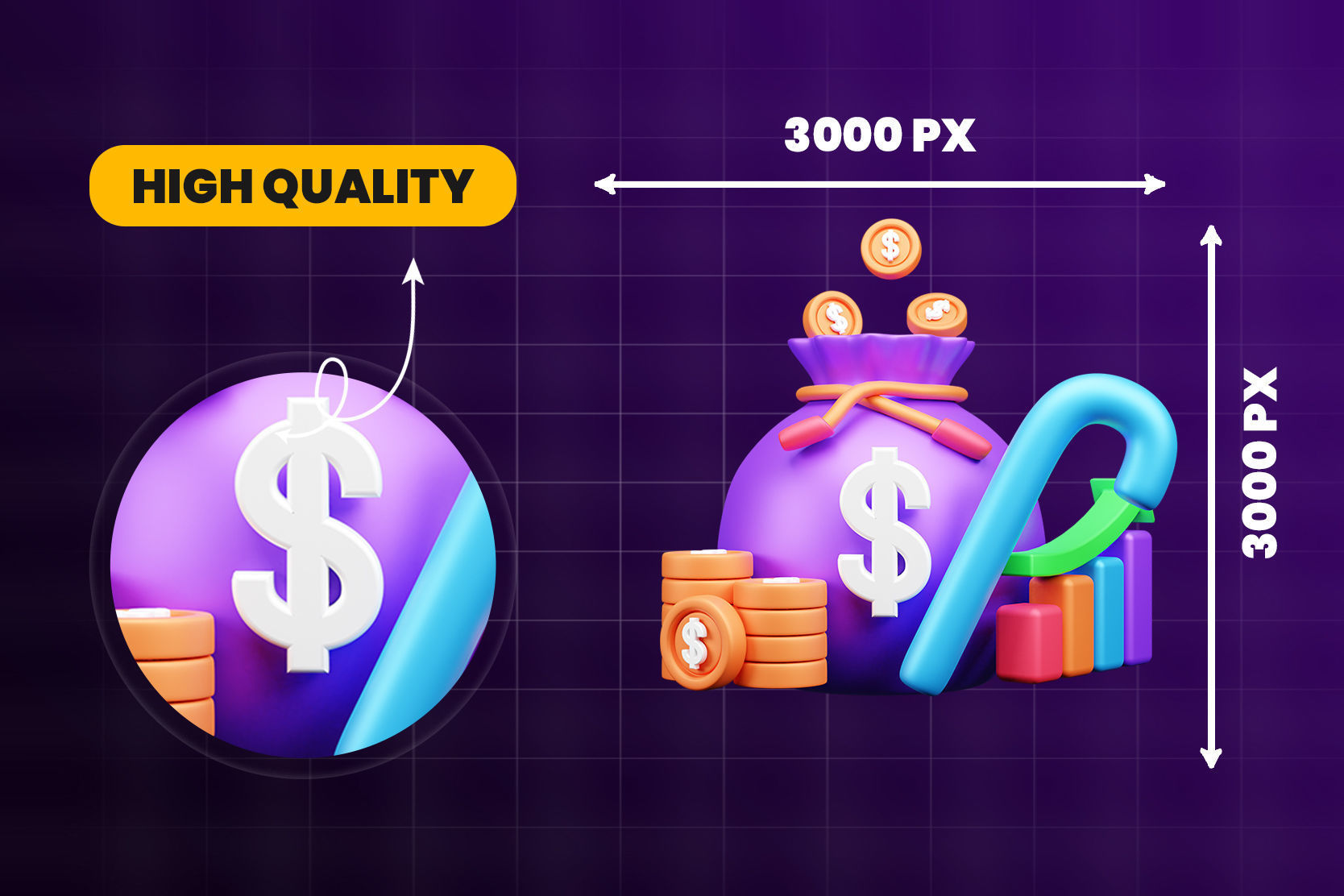 Investment 3d Illustration  Icon Pack 3D model_5