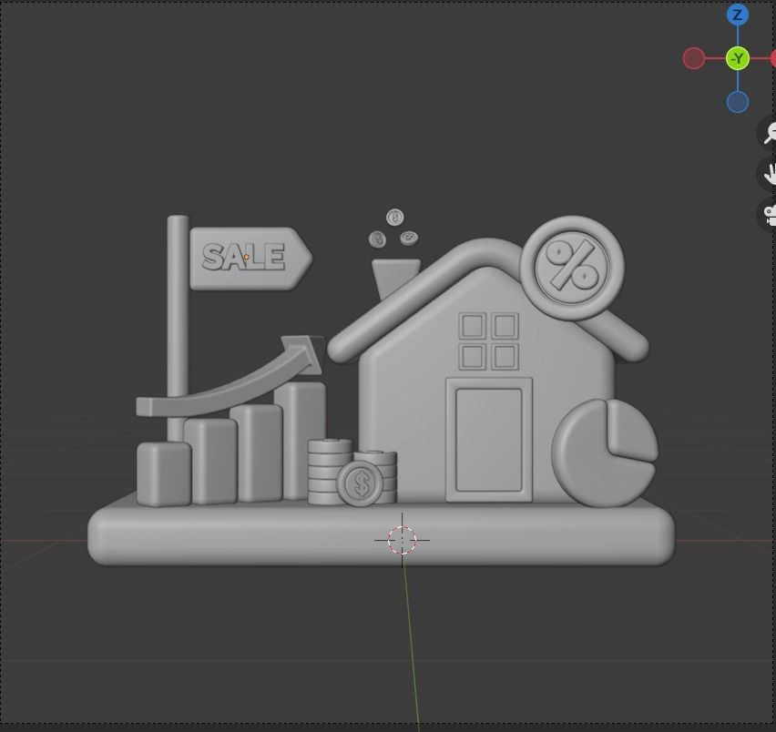 Investment 3d Illustration  Icon Pack 3D model_63