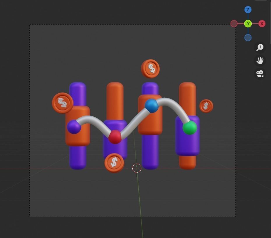 Investment 3d Illustration  Icon Pack 3D model_47