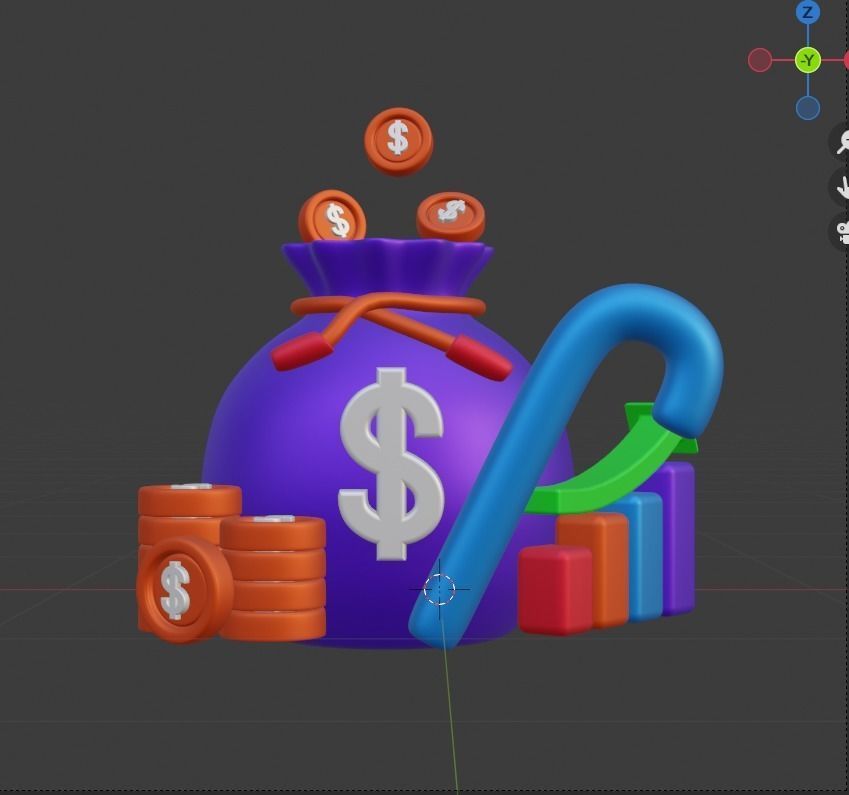 Investment 3d Illustration  Icon Pack 3D model_33