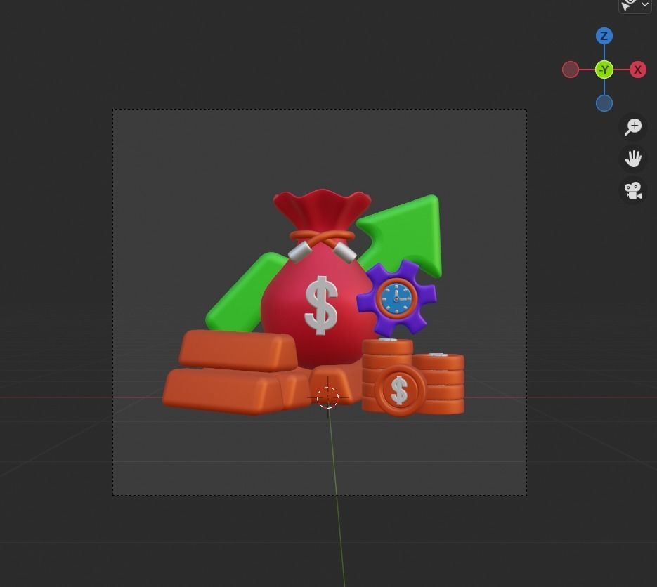 Investment 3d Illustration  Icon Pack 3D model_36