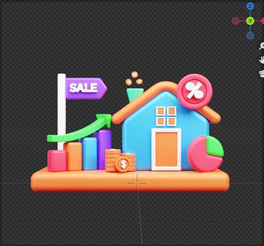 Investment 3d Illustration  Icon Pack 3D model_65
