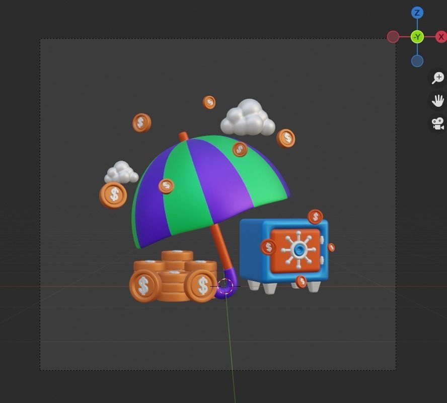 Investment 3d Illustration  Icon Pack 3D model_55