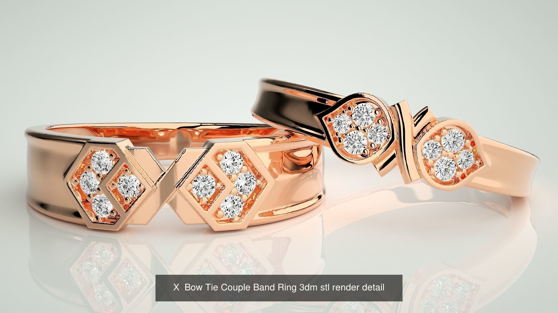 11 Bow tie High Jewelry Cocktail Ring 3dm stl renders details  3D Model Collection_8