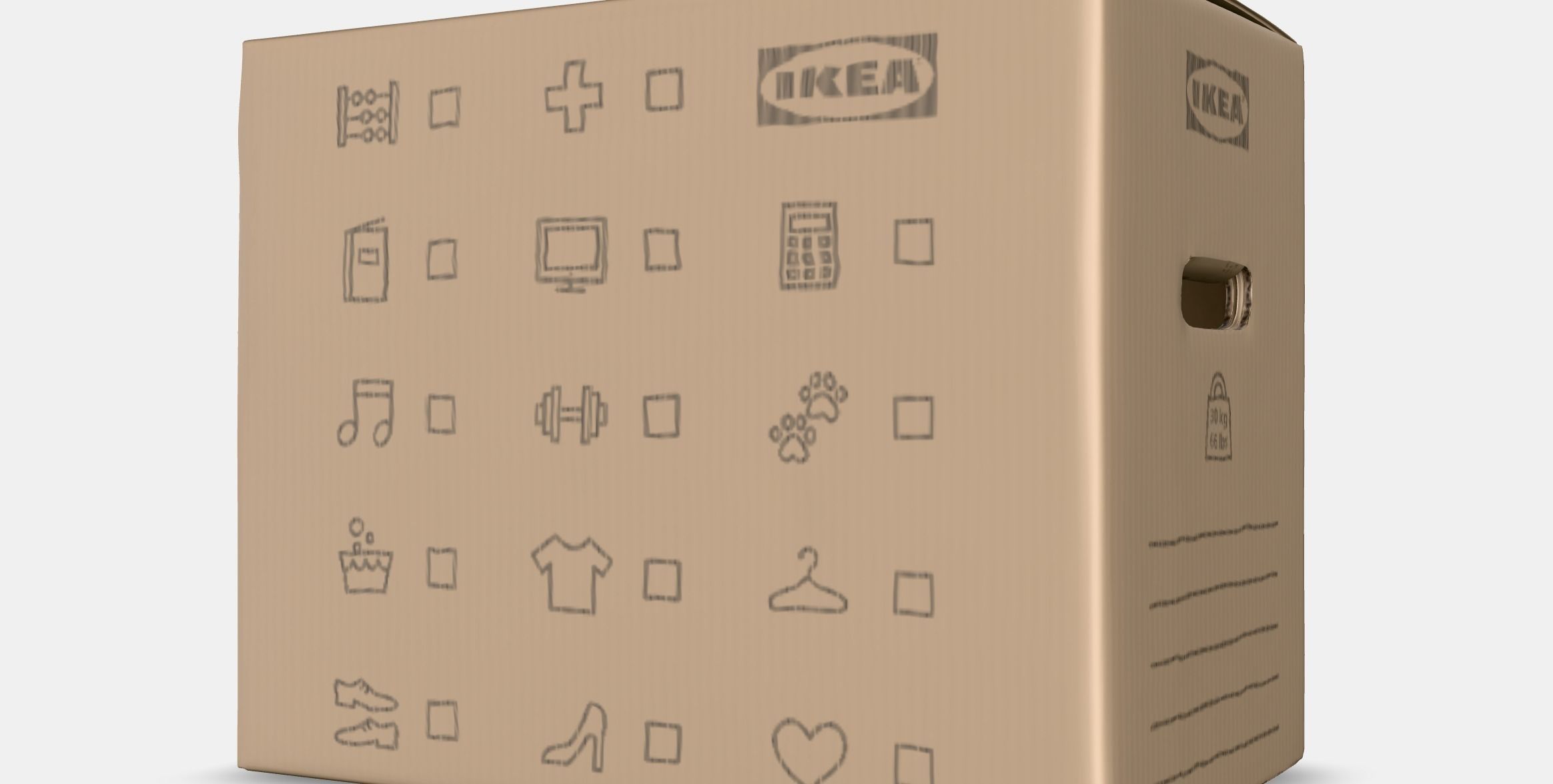 DUNDERGUBBE Moving box Low-poly 3D model_4