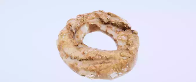 8k Glazed Cruller Doughnut - 5 Levels of Detail Low-poly 3D model