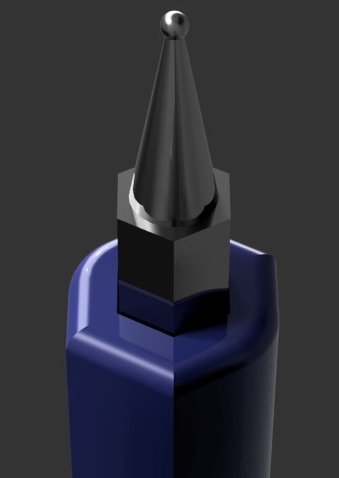 ACRYLIC NAIL DOTTING TOOL with BITS For Nail Techs 3D print model_2