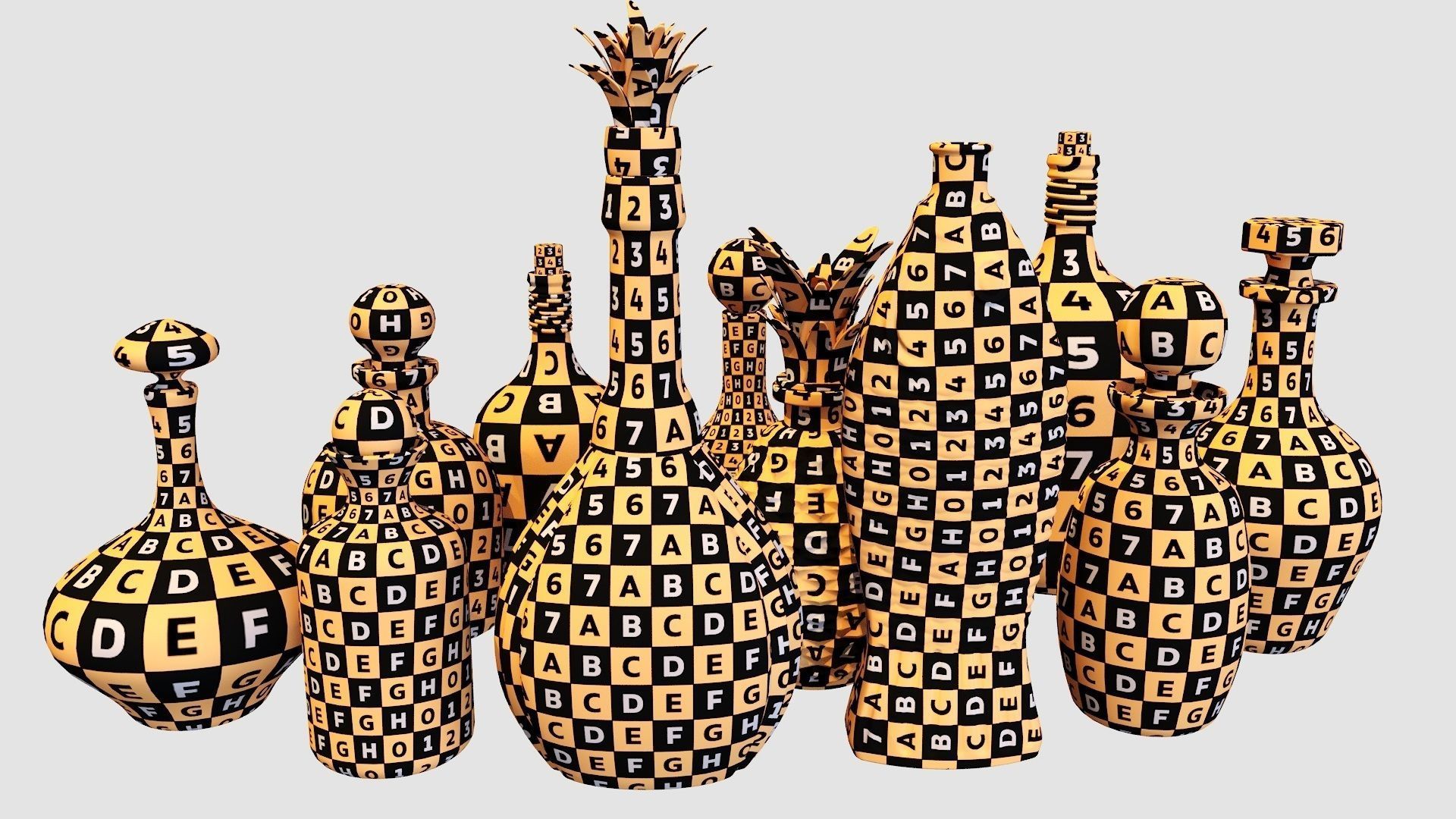 Bartender Tools Set 200 Bottles 3D model_6