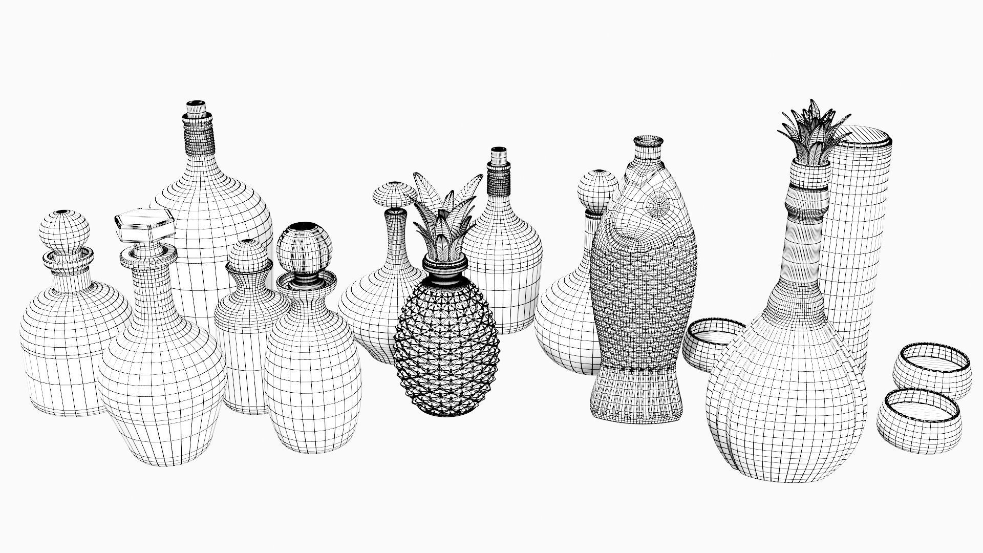 Bartender Tools Set 200 Bottles 3D model_8