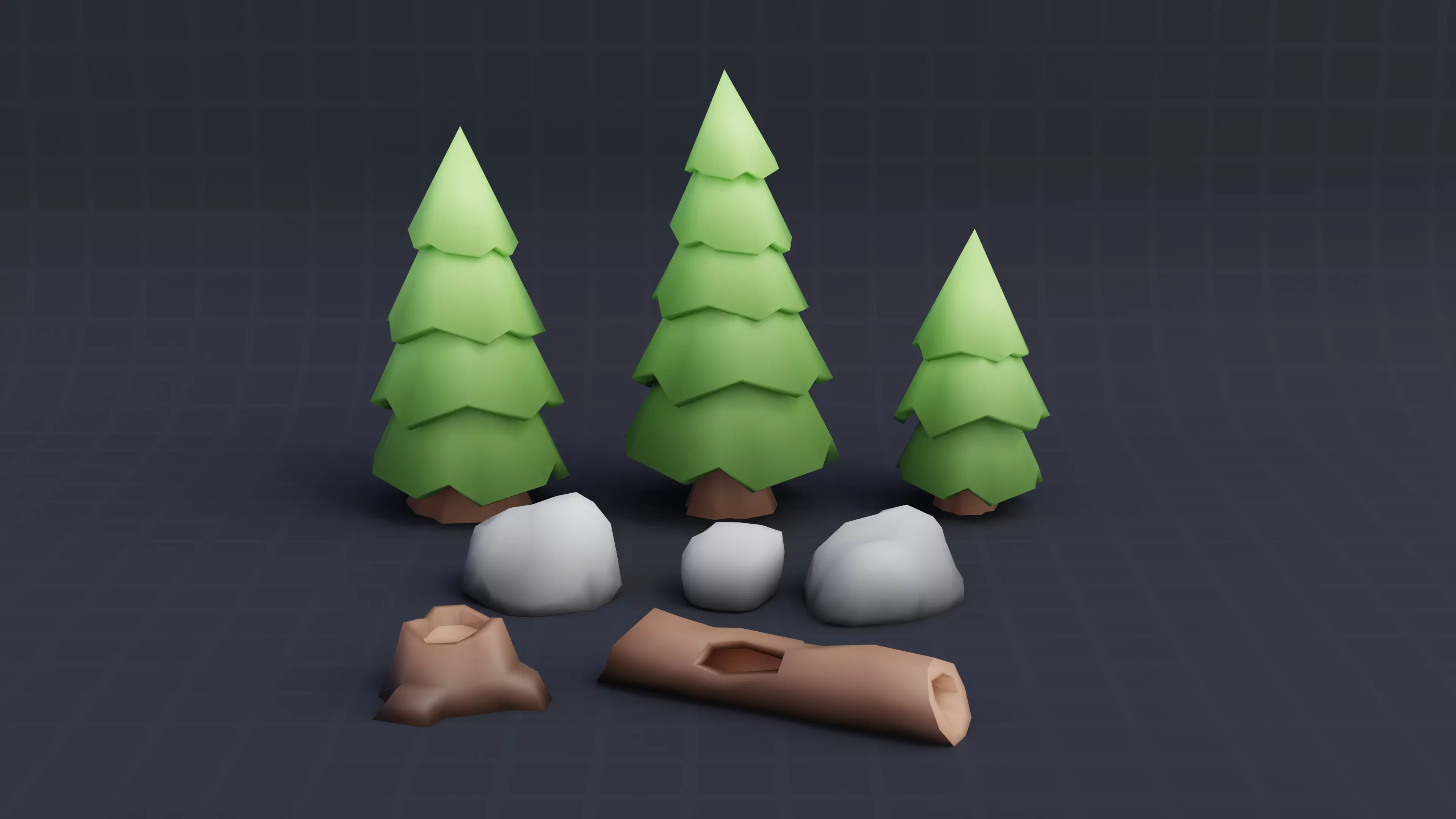 Stylized Environment Pack Free low-poly 3D model_0