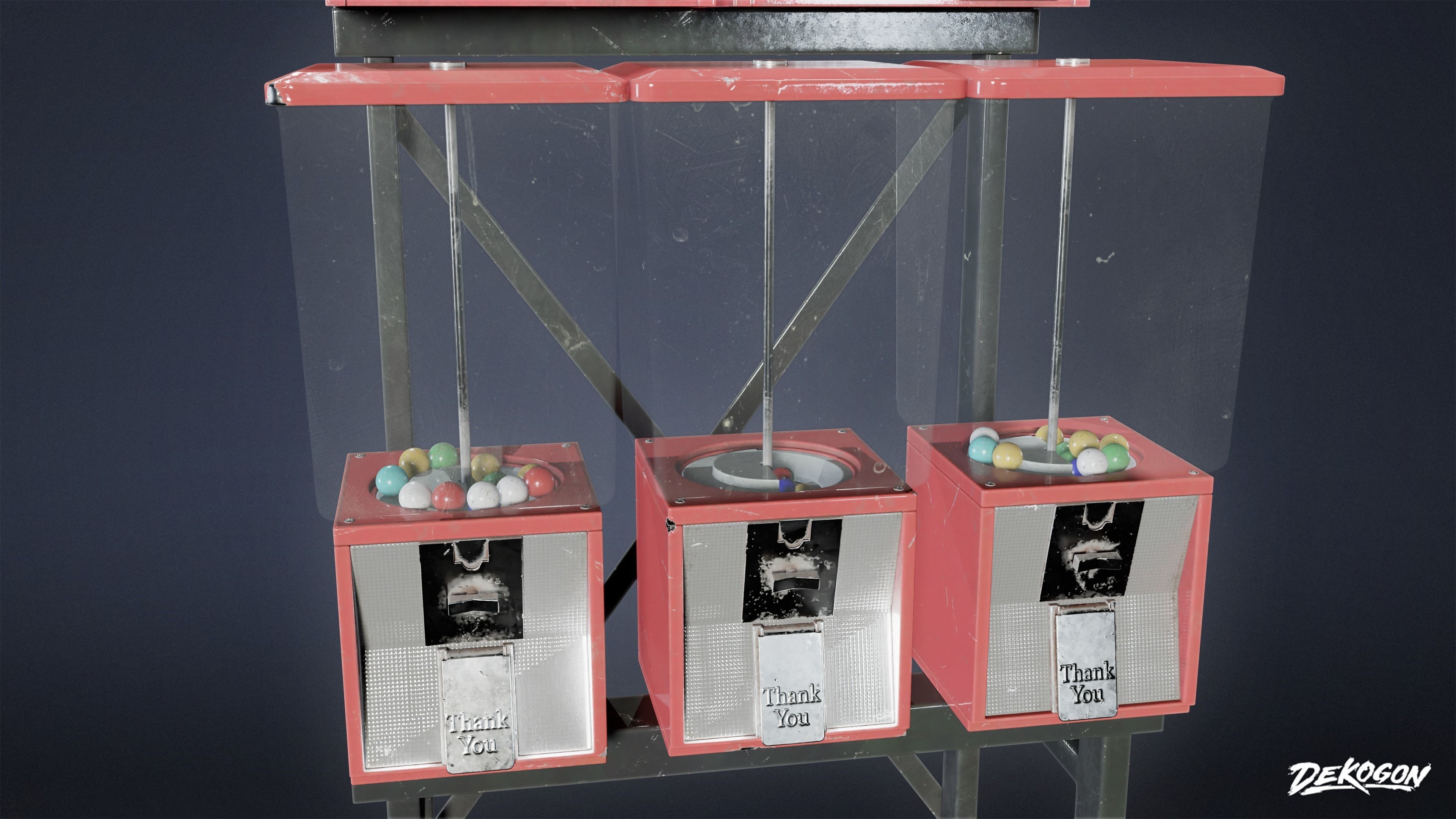 SUBURBS - Candy Dispenser 02 - LOW POLY AND NANITE Low-poly 3D model_6