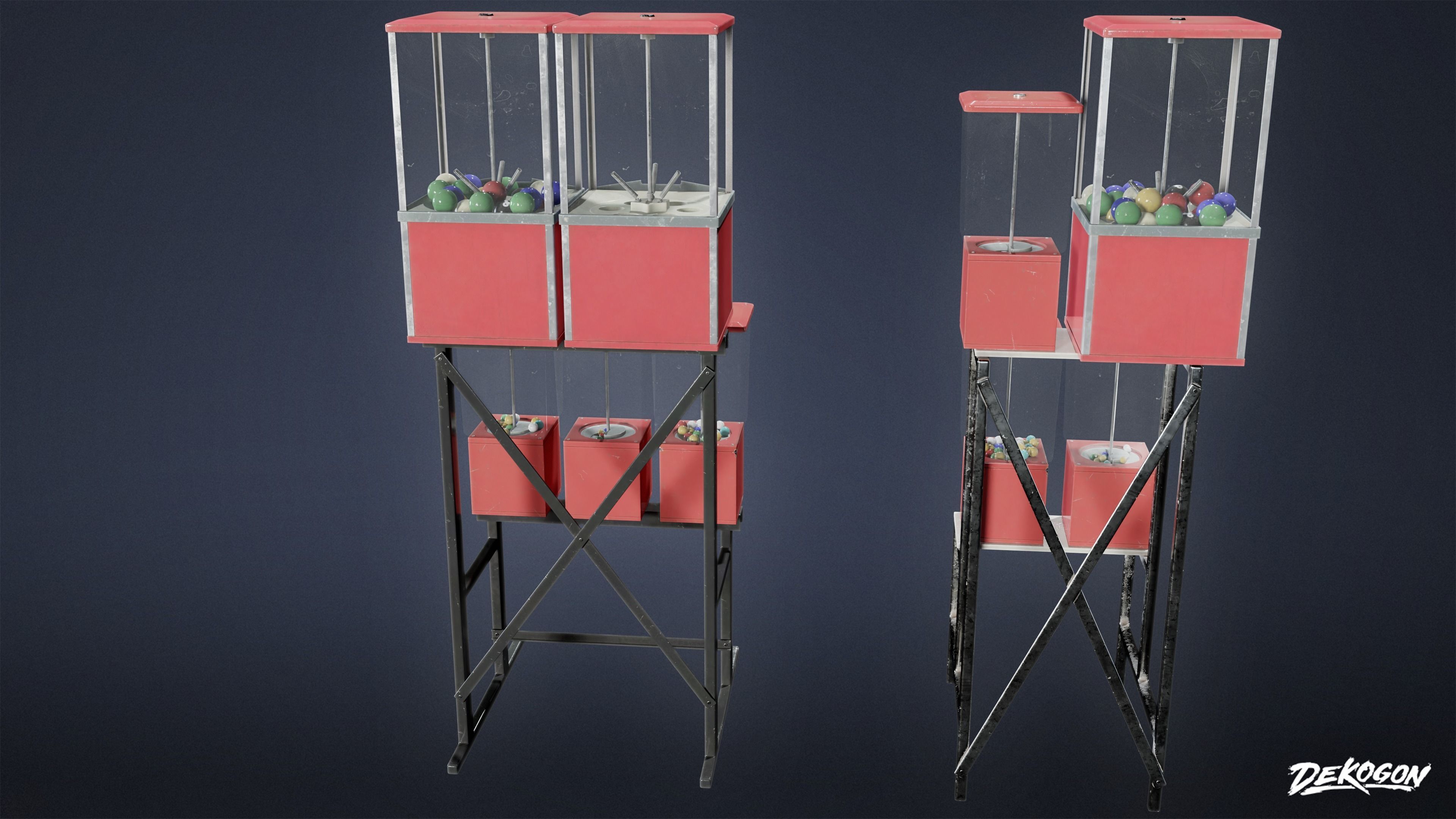 SUBURBS - Candy Dispenser 02 - LOW POLY AND NANITE Low-poly 3D model_1