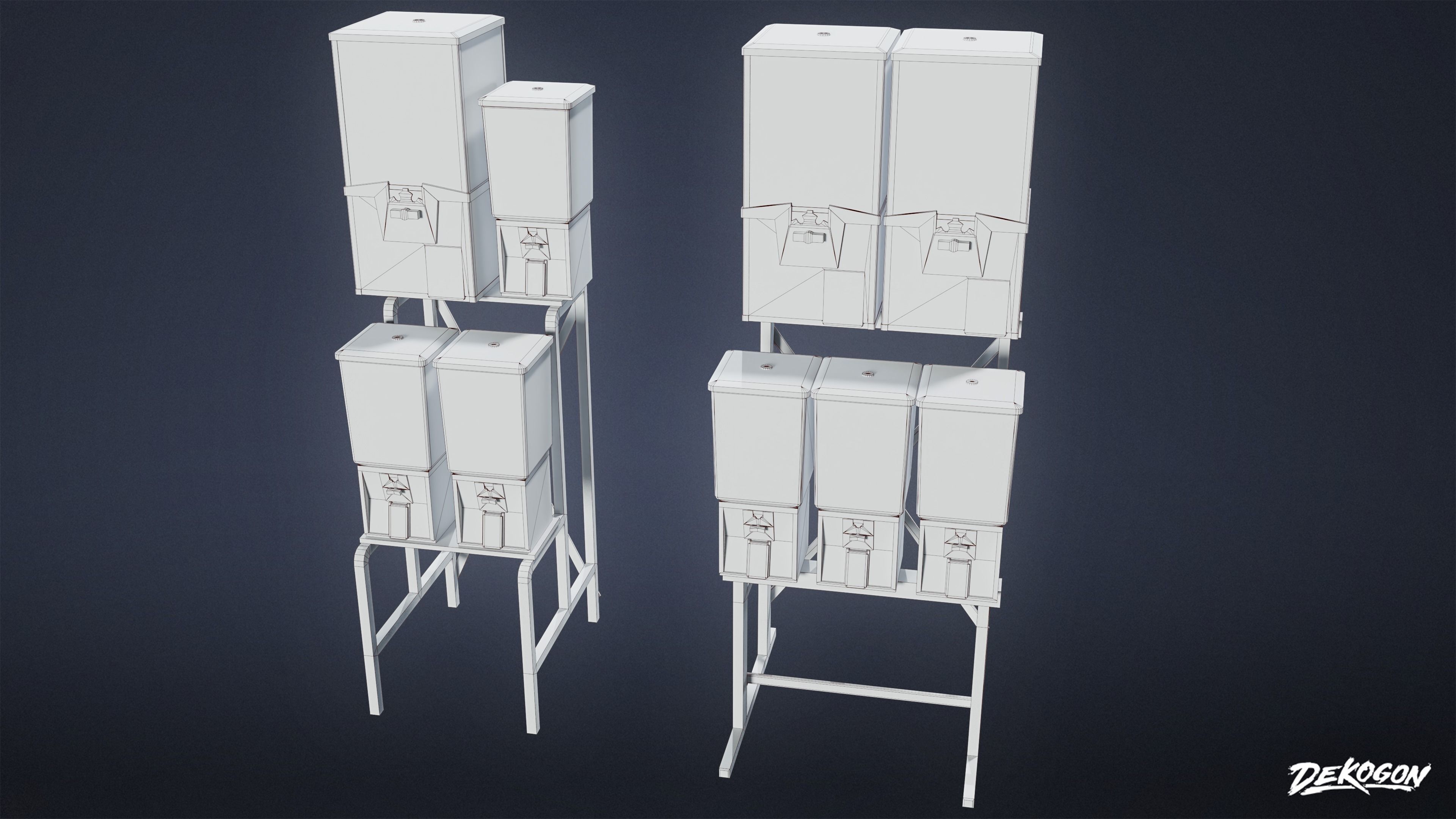 SUBURBS - Candy Dispenser 02 - LOW POLY AND NANITE Low-poly 3D model_7
