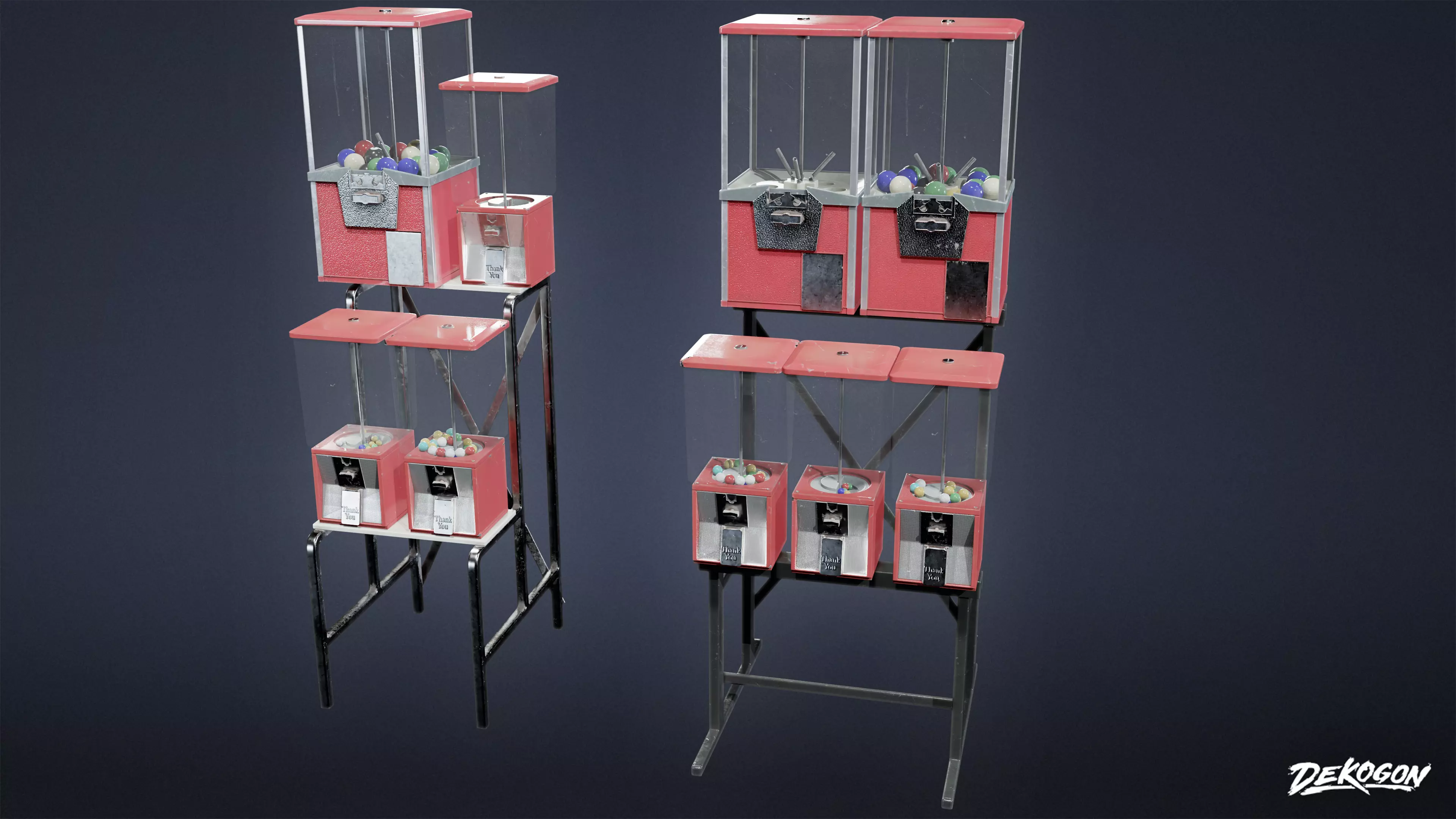 SUBURBS - Candy Dispenser 02 - LOW POLY AND NANITE Low-poly 3D model_0