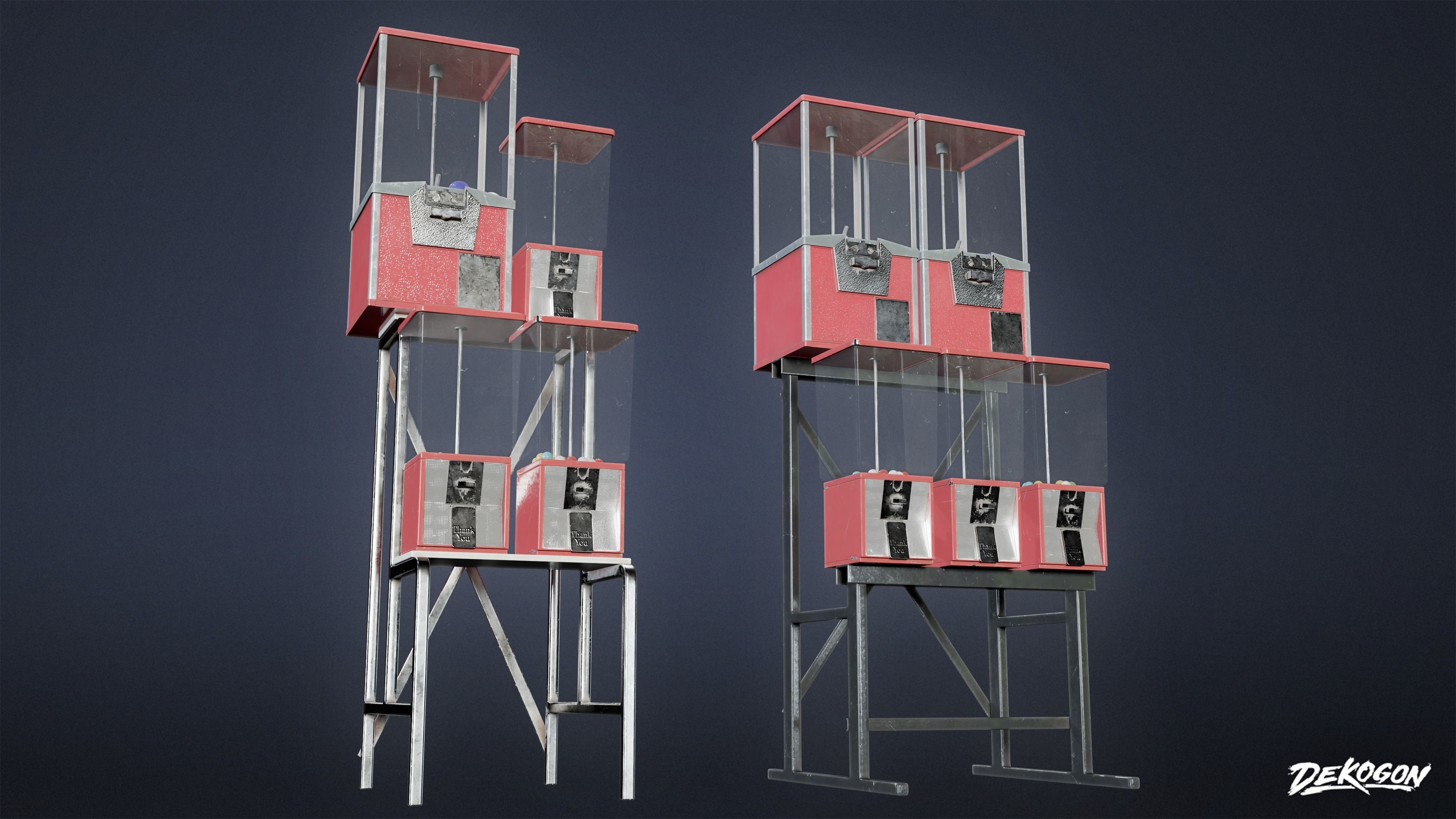 SUBURBS - Candy Dispenser 02 - LOW POLY AND NANITE Low-poly 3D model_2