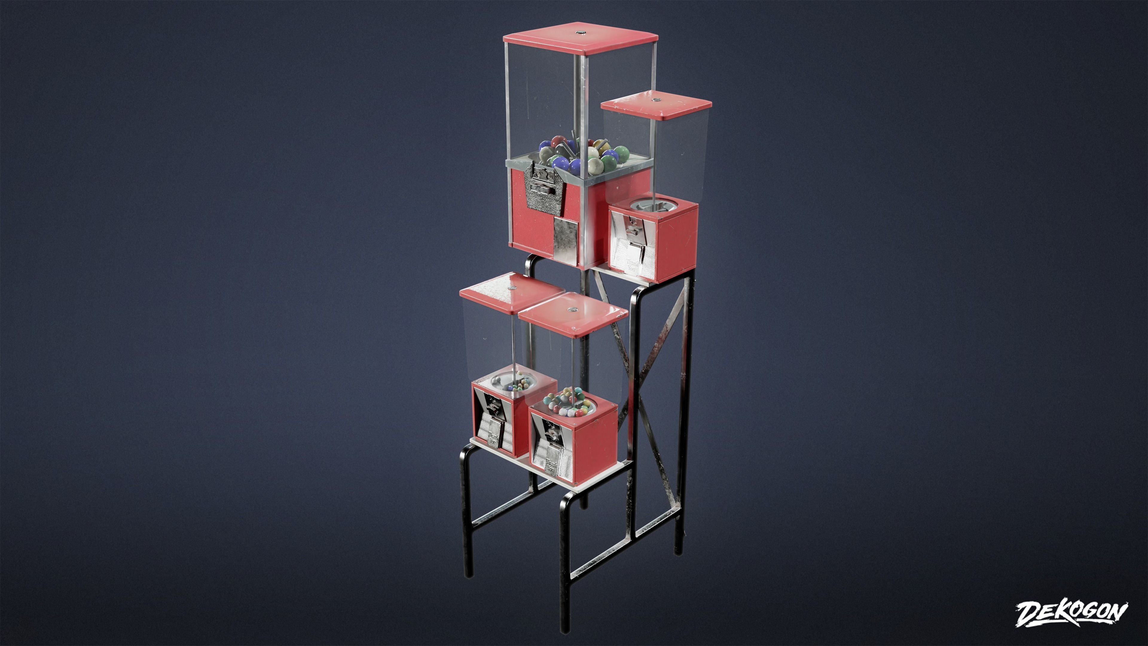 SUBURBS - Candy Dispenser 02 - LOW POLY AND NANITE Low-poly 3D model_3