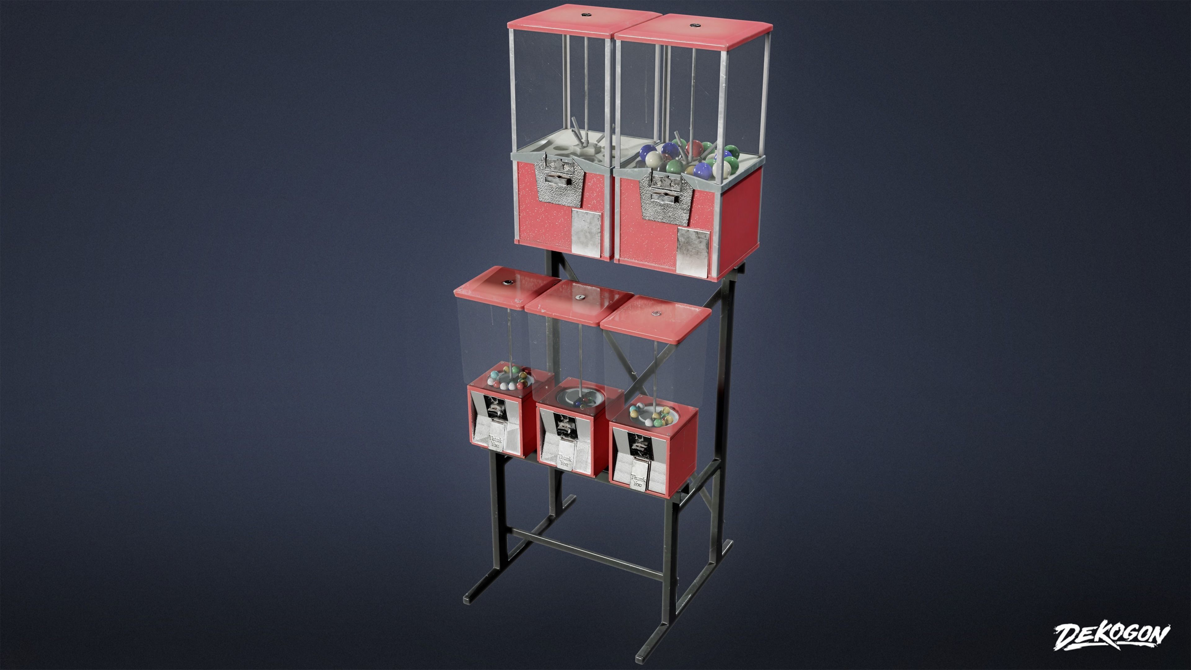 SUBURBS - Candy Dispenser 02 - LOW POLY AND NANITE Low-poly 3D model_4