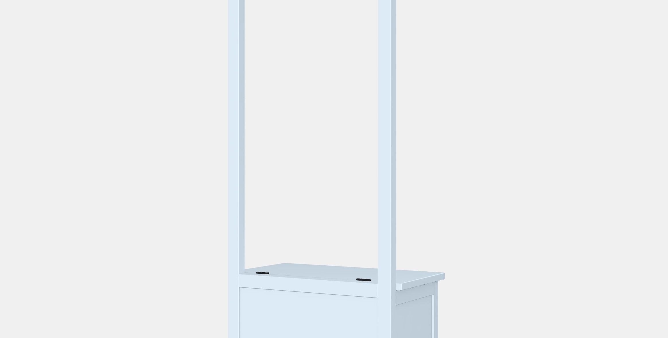 HEMNES Storage bench w towel rail-4 hooks Low-poly 3D model_7