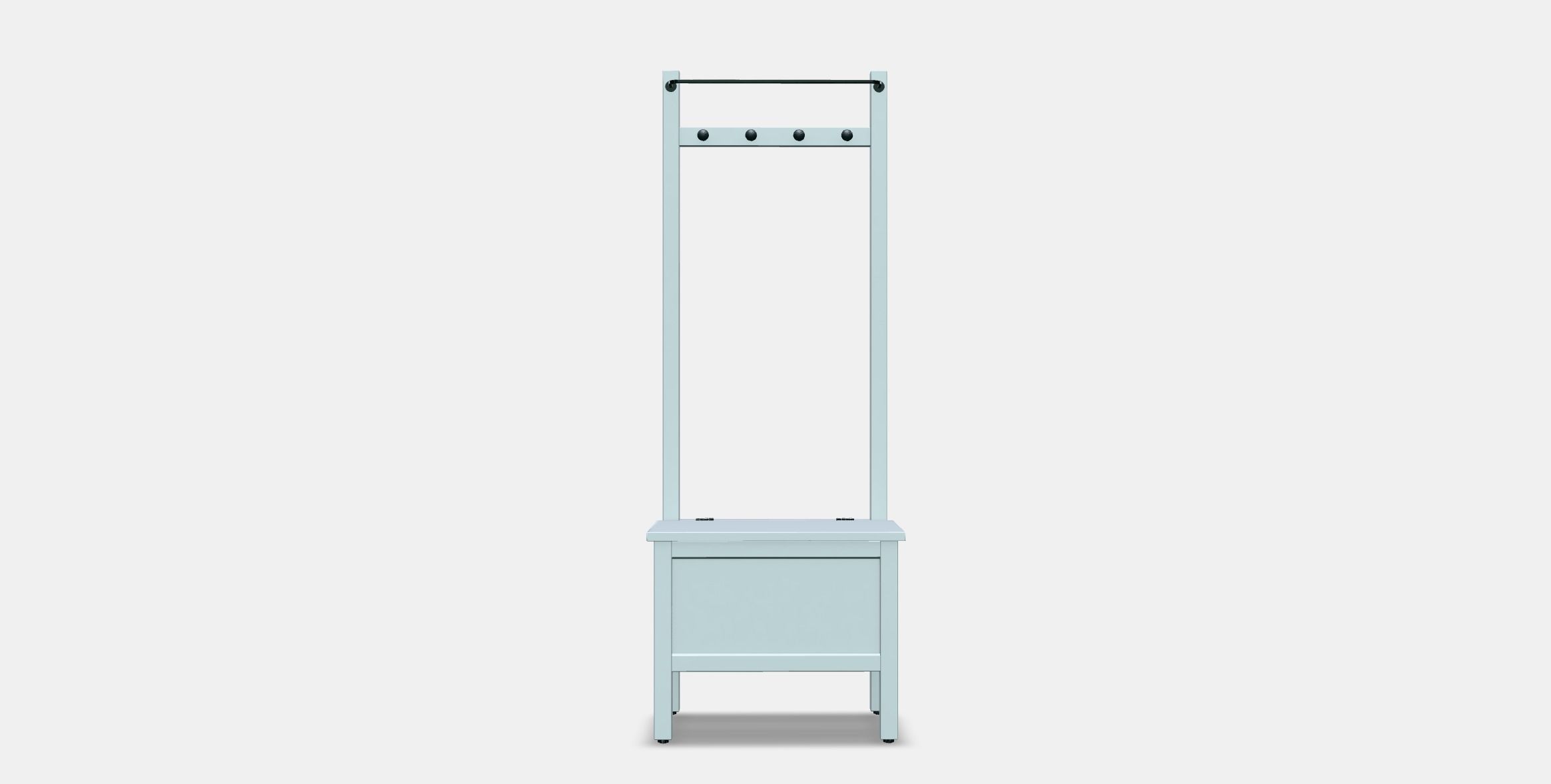 HEMNES Storage bench w towel rail-4 hooks Low-poly 3D model_10