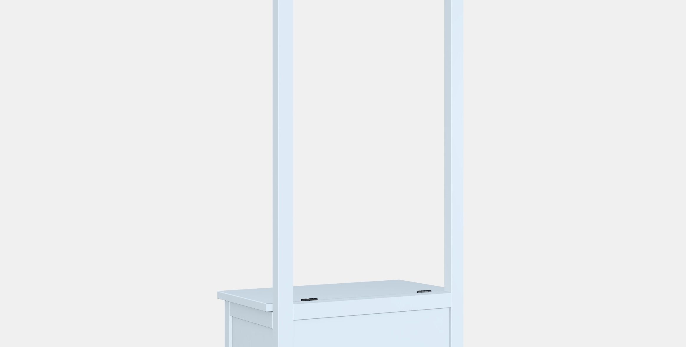 HEMNES Storage bench w towel rail-4 hooks Low-poly 3D model_3