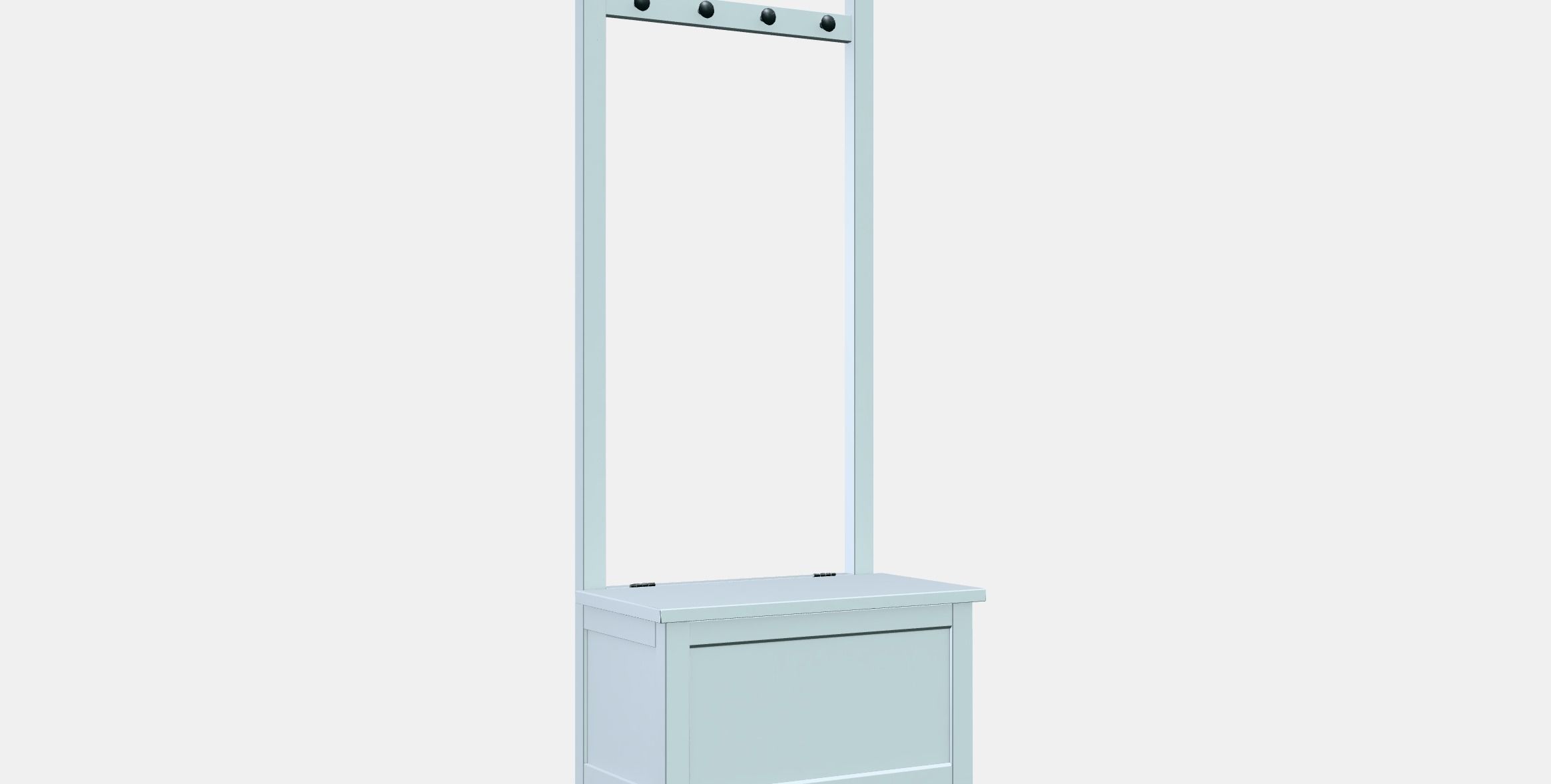 HEMNES Storage bench w towel rail-4 hooks Low-poly 3D model_9