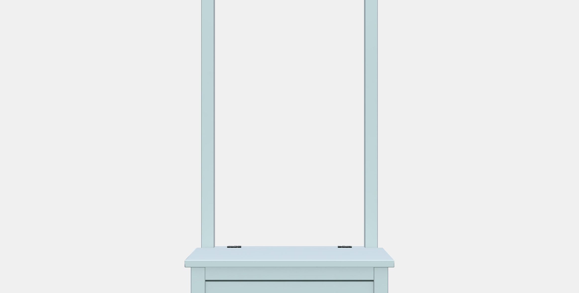 HEMNES Storage bench w towel rail-4 hooks Low-poly 3D model_11
