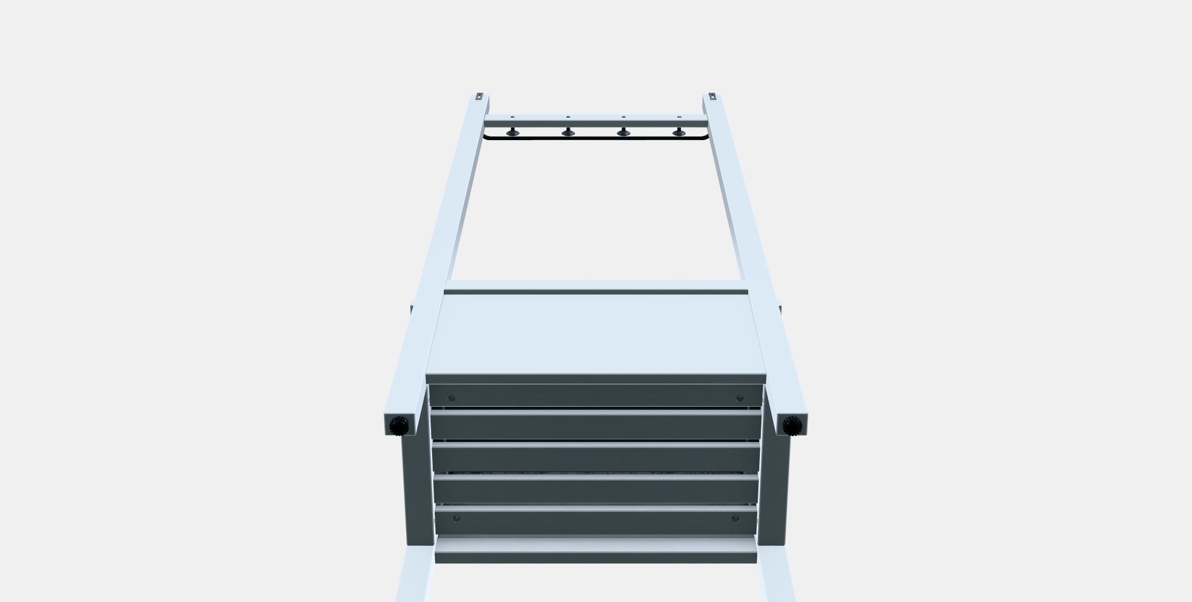 HEMNES Storage bench w towel rail-4 hooks Low-poly 3D model_8