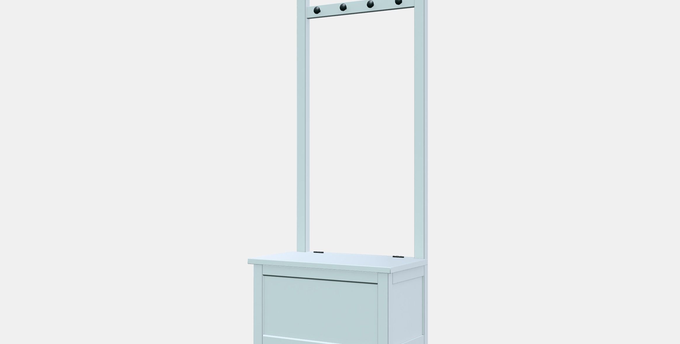 HEMNES Storage bench w towel rail-4 hooks Low-poly 3D model_13
