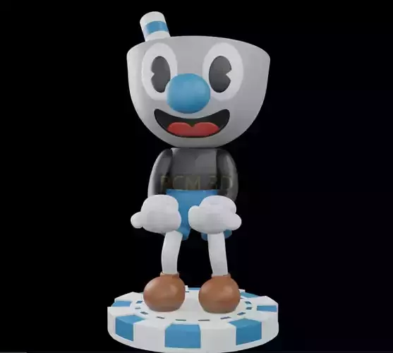 Mugman Cuphead game joystick holder 3D print model