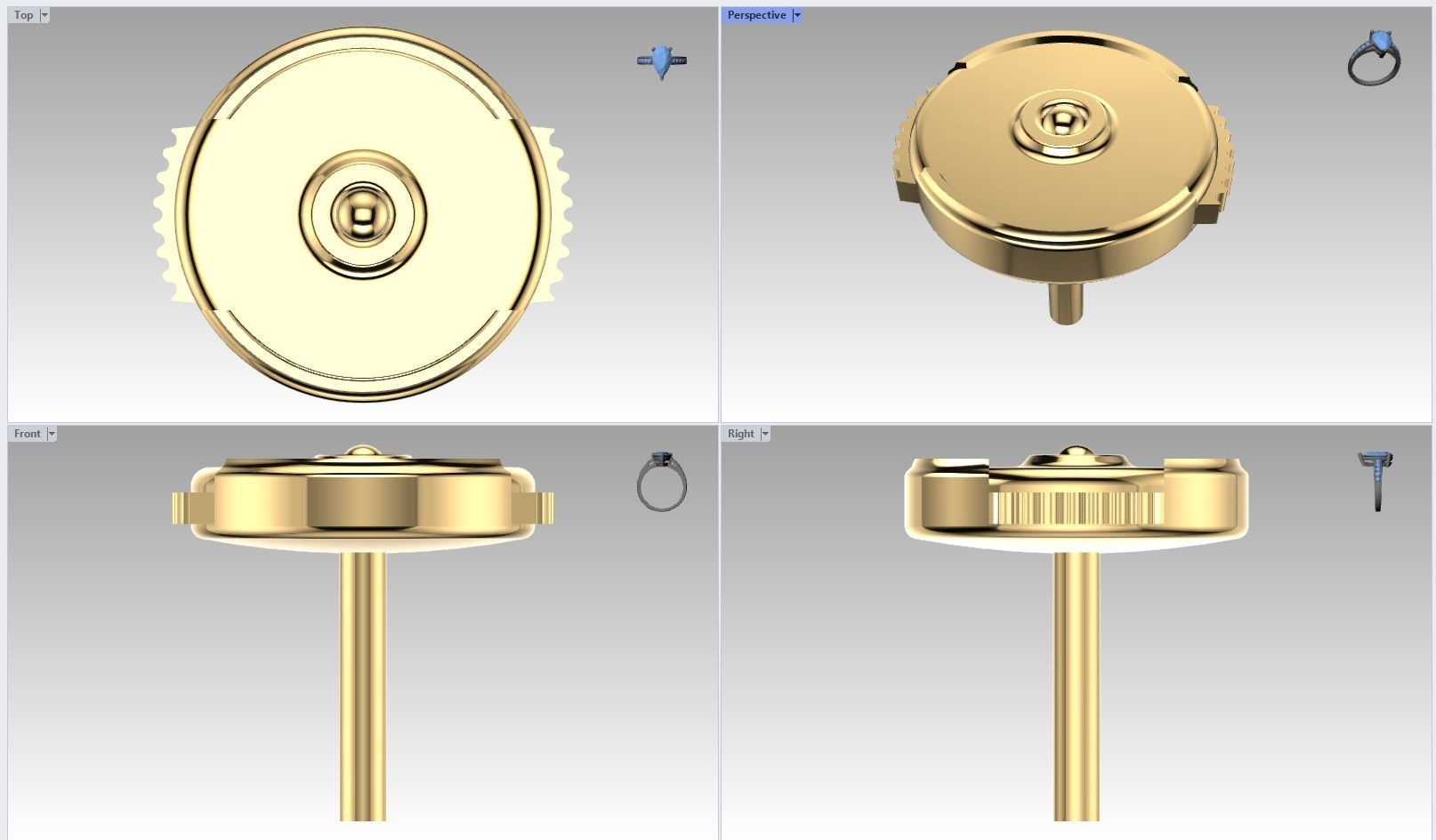 Lock for earrings  3D print model_6